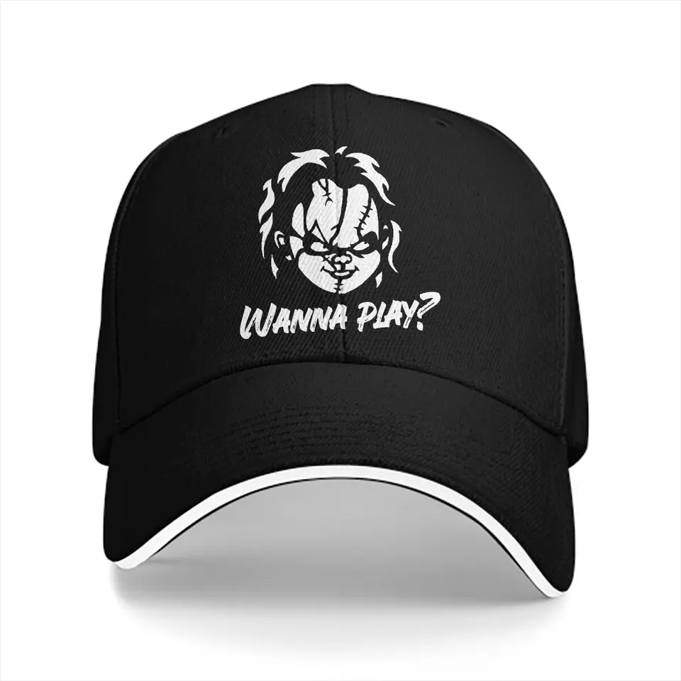 Chcieť hrať baseballové čiapky vrchol s čiapkou detskej hry Chucky Horror Film Sun Shade Hats for Men Women