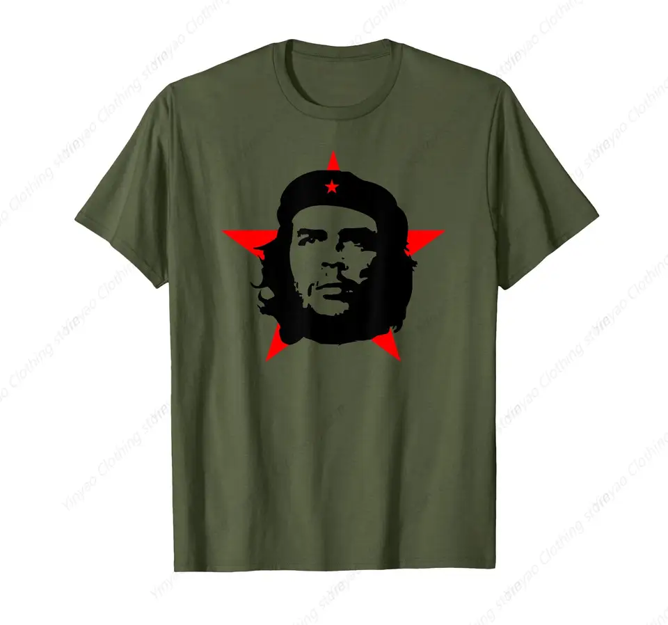 Che Guevara Rebel Guerrilla Revolučné tričko Army Zelená tlačová košeľa bavlnená neformálne priedušné tričko