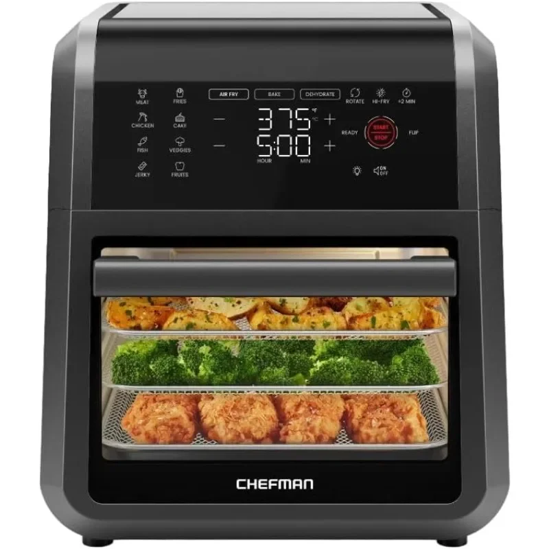 Chefman Small Air Fryer Zdravé varenie, 3,6QT, nelepivé, užívateľsky prívetivé a dvojité regulačné teploty, 60 minút časovača a automatické vypnutie