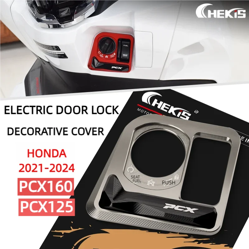Chekis je vhodný pre 2021-2024 Honda PCX125 PCX160 Modifikovaný elektrický kryt na dvere, príslušenstvo pre pokrytie prepínača, dekoratívne kryt