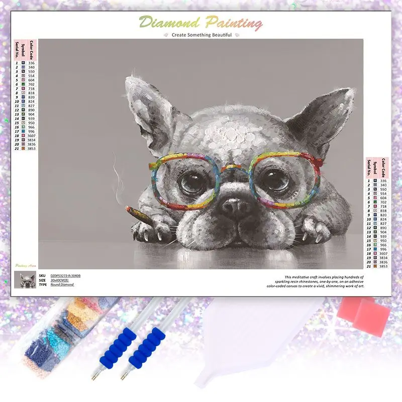 Chenistory Crystal Diamond Painting Gularses Pes Puls Diamond Darček pre dospelých