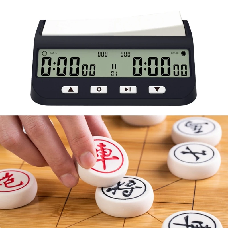 Chess Clock Digital Timer Professional Šach Odpočítajte si časovač hry, s oneskorením odpočítania alarmu pre šachovú doskovú hru