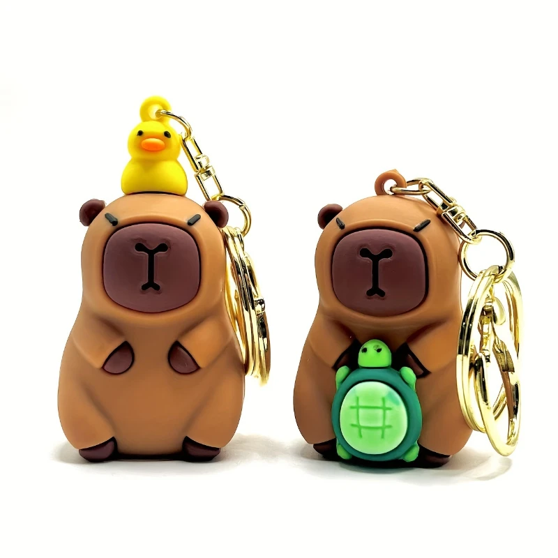 Chic Capybara Turtle Silikone Keychain Fashion Bag Car Kľúč kúzla Perfektný darček pre ženy Ziela