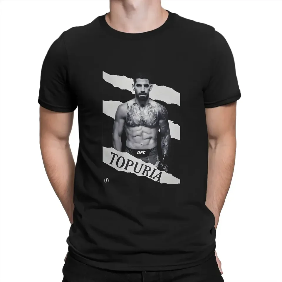 Chic Ilia Topuria Pánske tričko Topuria móda Pure Cotton Crew-Neck krátke rukávy Originálne neformálne oblečenie na ulici