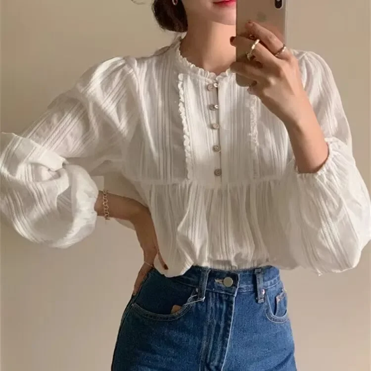 Chic Korean Style Spring Season Age-Ducing Vintage Sweet Girl Tirla
