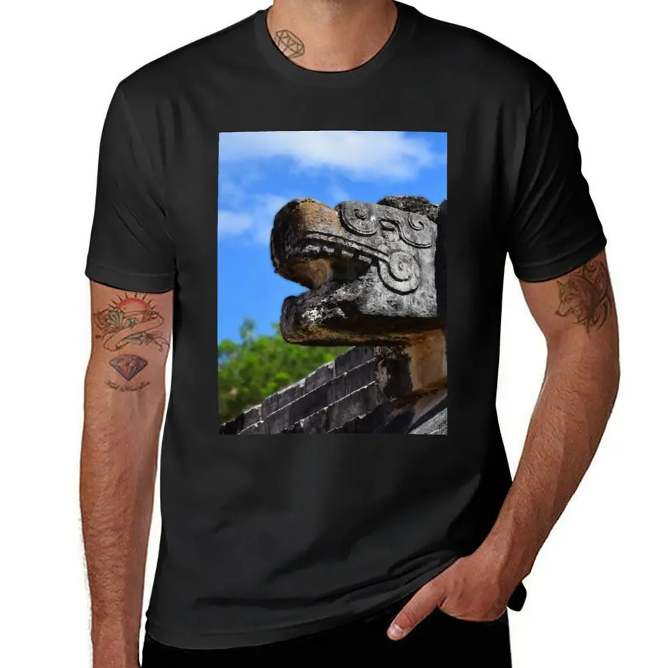 Chichen Itza Mexico Kukulkan Pyramída 7 svetovej tričku Blúzka Colné hippie oblečenie ťažké hmotnosť tričká pre mužov