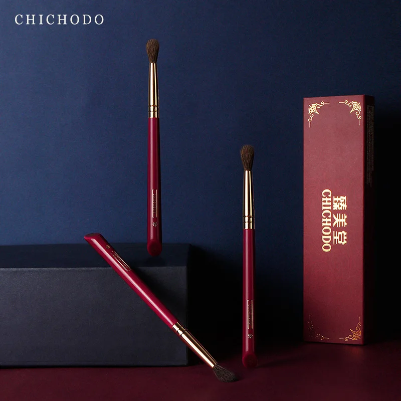 Chichodo make-up kefka luxurious červená ruža s vysokou kvalitou Kôň a šedá potkanka Miešanie kefy na prírodné kozmetické kozmetické pero-beauty