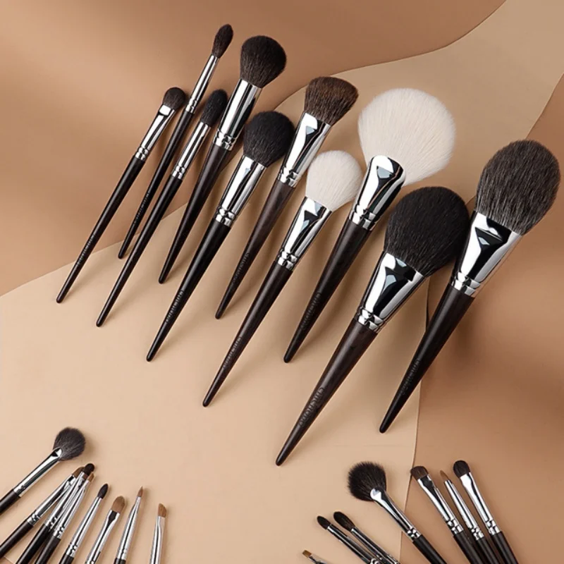 Chichodo make-up kefka luxusná ebenová rukoväť Prírodné vlasy 41ks kefy séria zákalové očné očné očné farby obočie