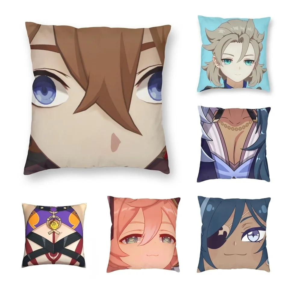 Childe genshin nárazový vankúš Soft polyester vankúšový kryt dekora