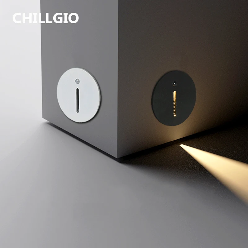 Chillgio magnetický interiérový senzor LED schody schody kroky zapustené v osvetlení moderný hliníkový dom exteriér vodotesné nástenné žiarovky