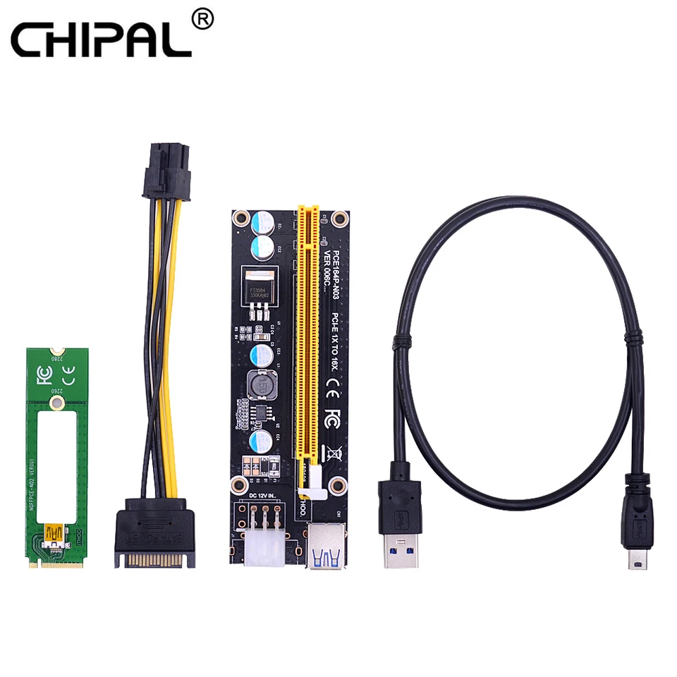 Chipal NGFF M.2 M Kľúč k USB 3.0 PCI-E Riser Card M2 až USB3.0 PCIe 16x 1x Extender s napájaním pre grafiku grafiky GPU Video Graphics