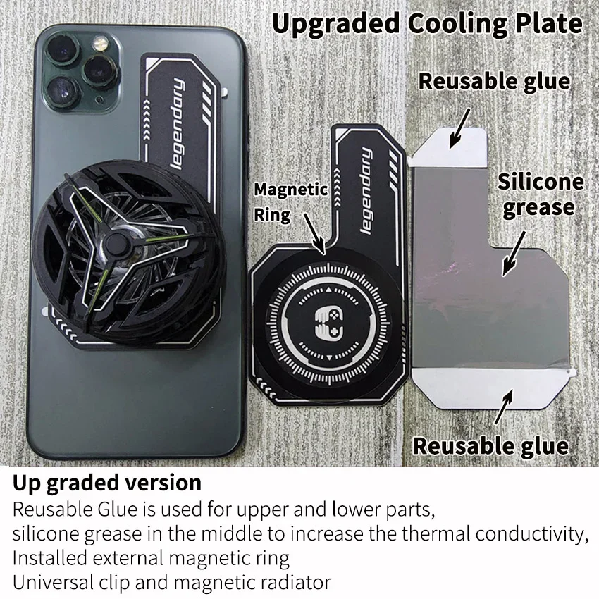 Chladiaca doska na chladenie mobilného telefónu Výmena chladiaceho priestoru pre chladenie ventilátorov mobilný telefón pre iPhone/Samsung/Xiaomi