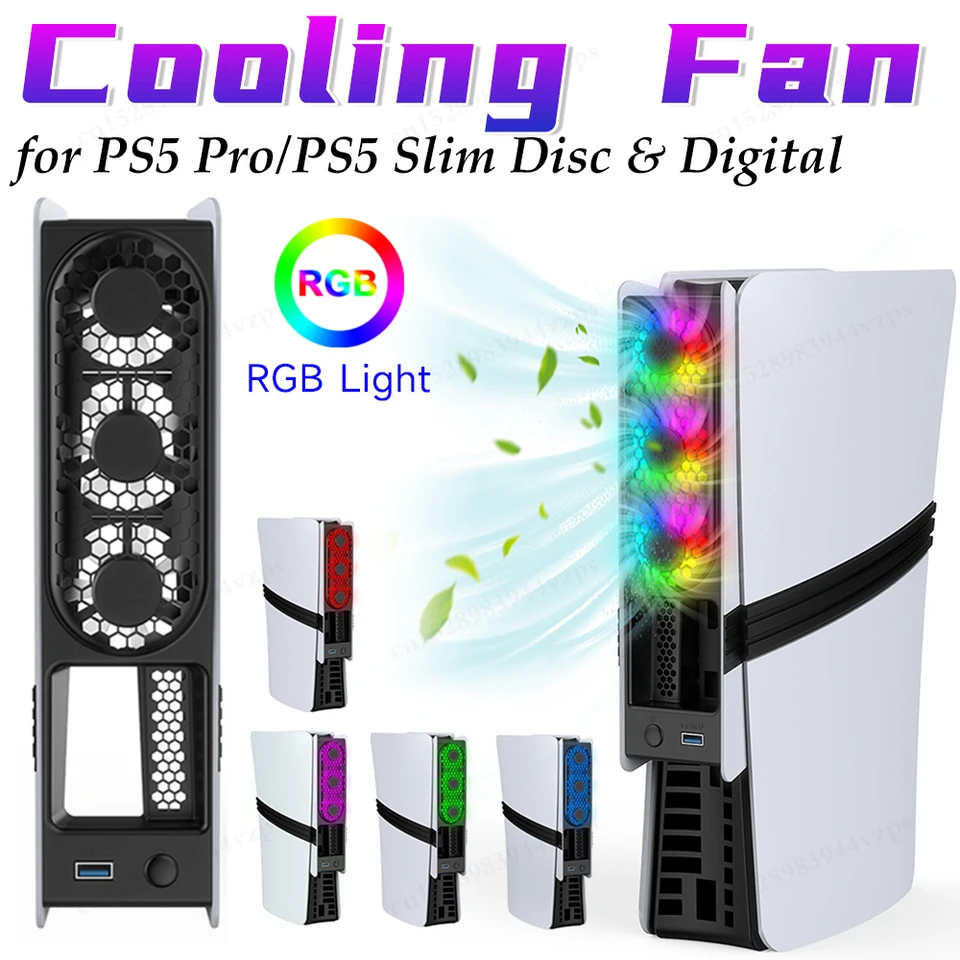 Chladiaca ventilátor pre PS5 Pro/PS5 Slim Cooling Ventiku
