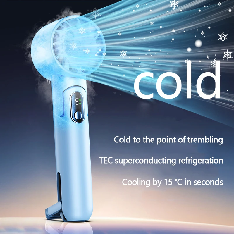 Chladiace ľadové balíčky Mini ručný ventilátor skladací krk prenosný USB Outdoor nabíjanie Bao 4000 mAh batéria 5 rýchlostných ventilátorov