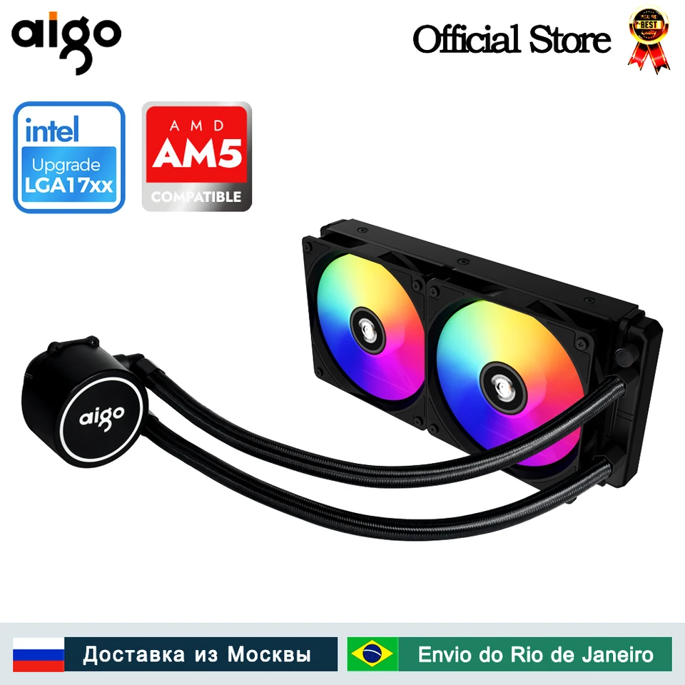 Chladiaci chladič CPU AIGO AC CPU 120 240 360 mm RGB VENTILÁRNA Kvapalina Heatsink Integrovaný radiátor LGA 2066/11/1151/1155/AM3+/AM4 AMD