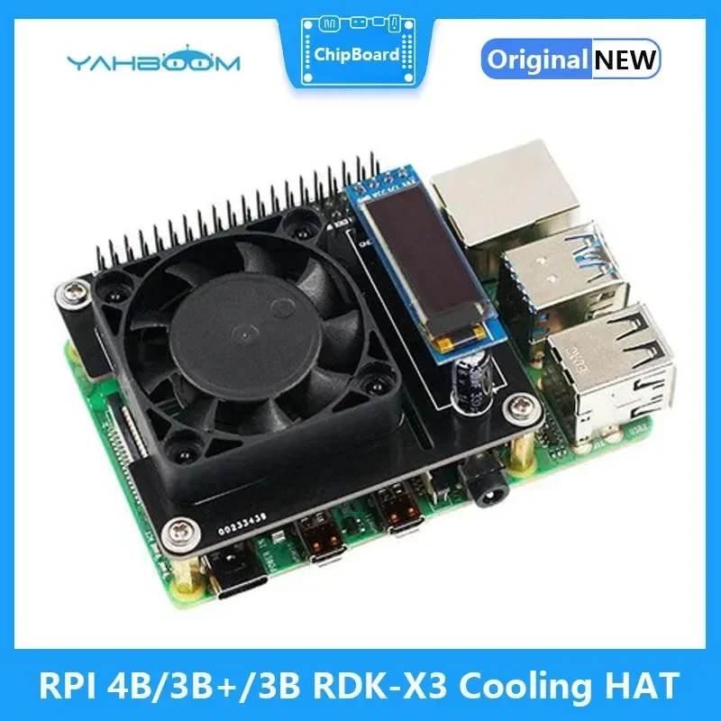 Chladiaci klobúk RGB s nastaviteľným ventilátorom a OLED pre Raspberry Pi 4B/3B+/3B RDK-X3