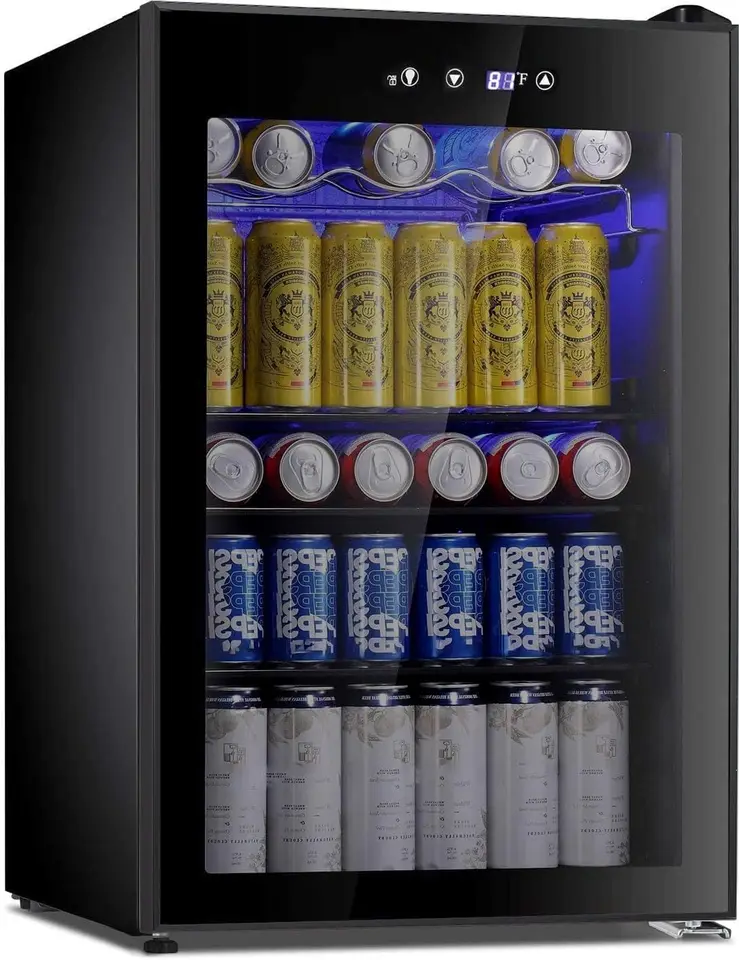 Chladič 145 Can Mini chladnička sklenené dvere pre sódu pivo na pivo na víno z nehrdzavejúcej ocele Malý nápoj