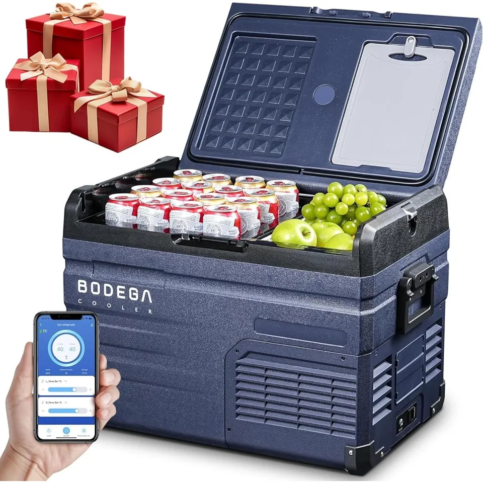 Chladnička 2-voltového automobilu, 40 Quart (37L) RV chladnička, mraznička s duálnou zónou, regulácia aplikácie-4 ° F-68 ° F elektrický chladič kompresora