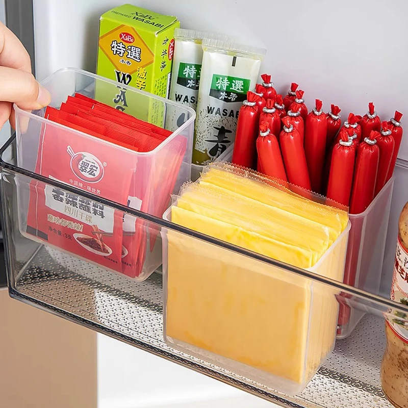 Chladnička Food Storage Box Chladnička Bočné dvere ovocie zeleninová korenia s korením obaly na nádobu Kuchynské organizátor SKLADOVANIE