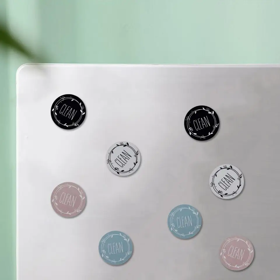 Chladnička magnetu okrúhla chladnička Magnet roztomilý mini špinavé čisté umývačky magnetu magnet DIY špinavé čisté práčka magnet