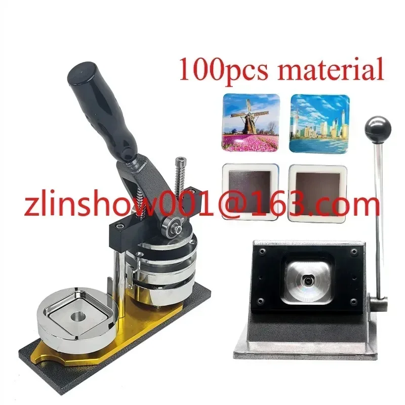 Chladnička PIN Photo Square Button Odznak chladničky Magnet na výrobu stroja 50x50 Chladničko Magnet Square Button Odznak stroje výroby