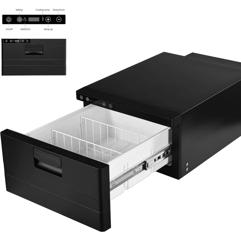 Chladnička protovateľa automobilu 12V 24V 34 Quart 32L Zásuvka na mrazničku pre nákladné vozidlo Van RV Camper SUV Travel Travel Camping Road výlety