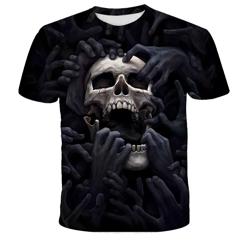 Chlapci plameň lebky rytier 3D tlač Tričko módne halloween oblečenie Kid