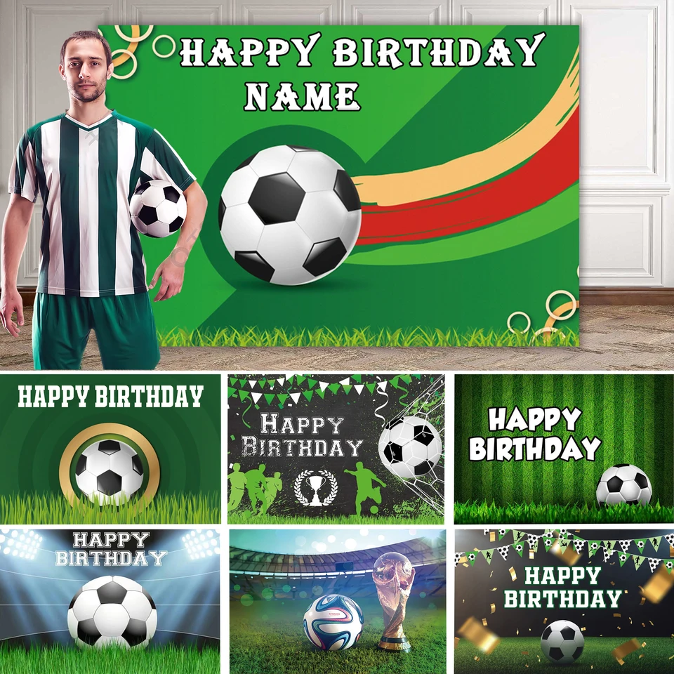 Chlapec dospelých futbalových narodeninových oslava Kady futbalovej oslavy dekorácie Custom názov darček pre manželské detské fotografie pozadie Banner