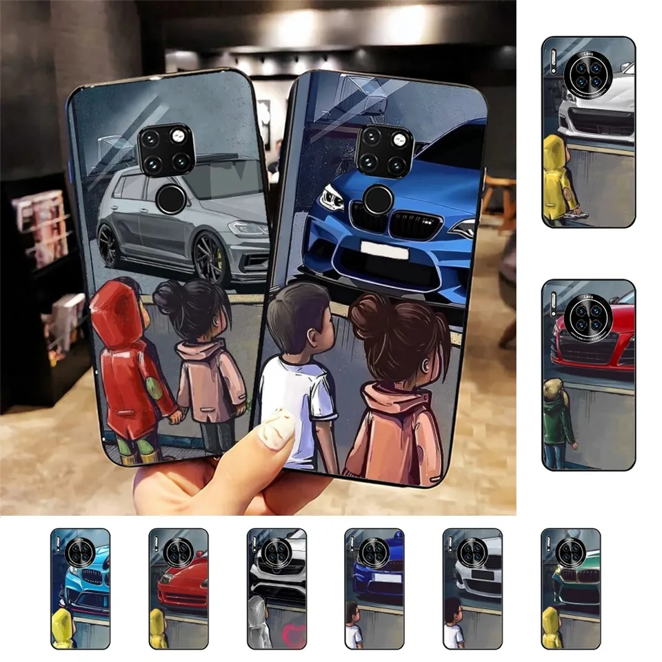 Chlapec pozri športové auto jdm drift telefónny puzdro pre huawei mate 10 20 30 40 50 Lite Pro Nova 3 3i 5 6 SE 7 PRO 7SE