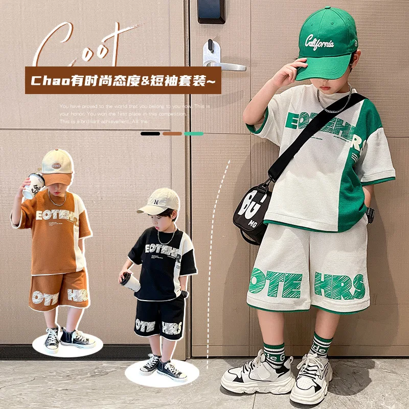 Chlapec Track Hitchits Clothes Kids Luxury Clothing 4 5 6 7 8 9 10 11 12 13 14 15 15 rok letný oblek pre detskú súpravu detského oblečenia