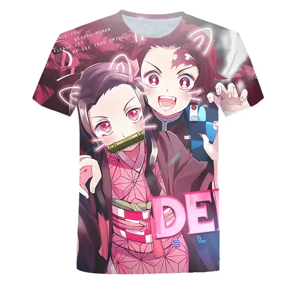 Chlapčeka unisex 3D tlačené démonové zabíjanie tričká Casy Harajuku Tshirt Streetwear Tops 2024 letné horúce japonské anime tričko