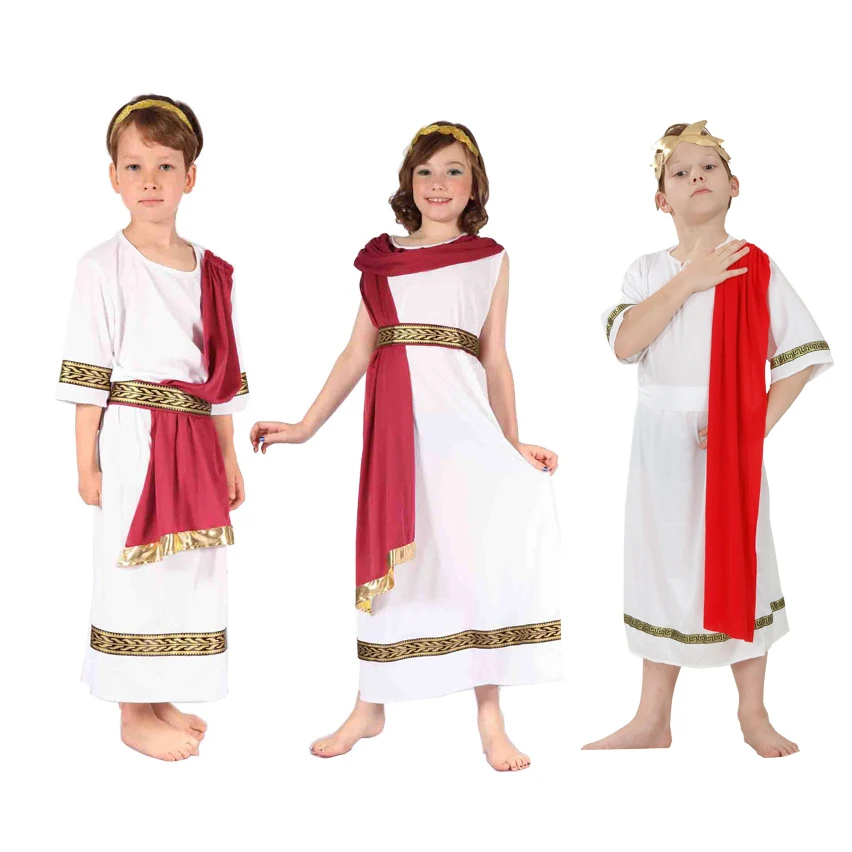 Chlapčenské dievčatá grécka mytológia Boh Zeus kostýmy deti deti Caesar cosplay karneval purim sprievod