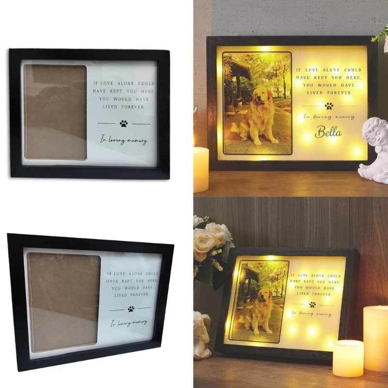 Chlpatý priateľ spomienky Žiariace rámové sympatie pamiatky pre 4x6inch domáceho maznáčika pamätníka Pictures Memorial Gift Dropshipping