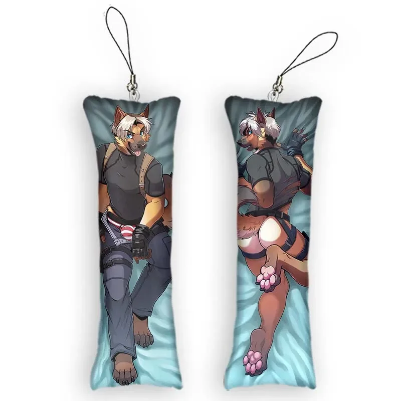 Chlpatý vankúš Keychain leon mini dakimakura prívesok s obojstrannou tlačou závesný ornament roztomilý vtipný malý vankúšový vankúš