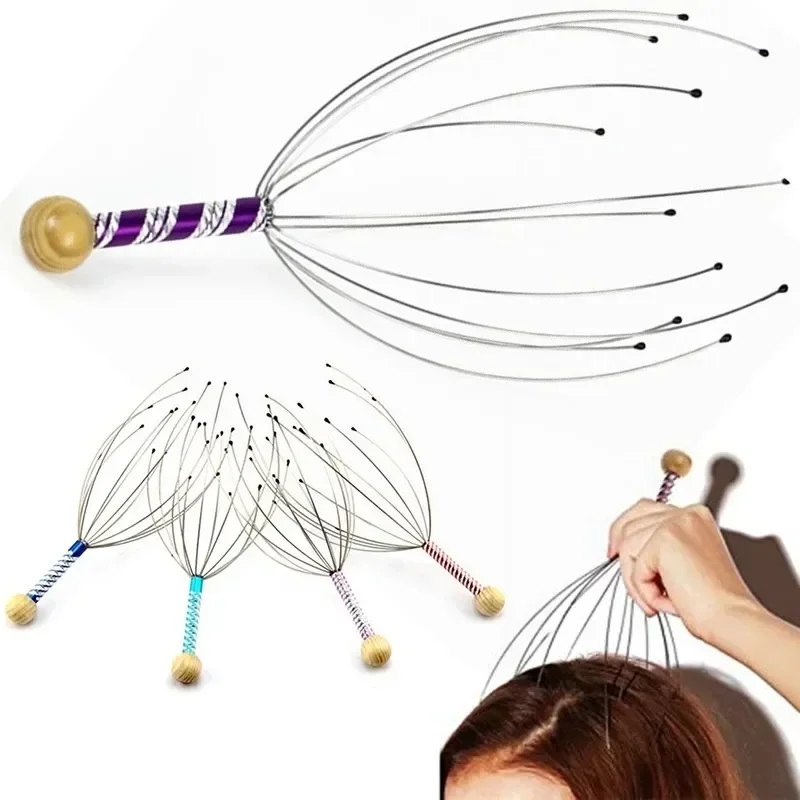 Chobotnica hlava hlavy hlavy Massager Relaxation Relax Massager Odstráňte svalové napätie Únava kovová hlava relax Massager