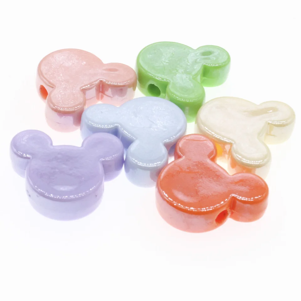 Chongai 20ks Acryl Mickey Shape AB Efekt Práľové korálky pre šperky Výroby DIY náramok náhrdelníka 23 mm
