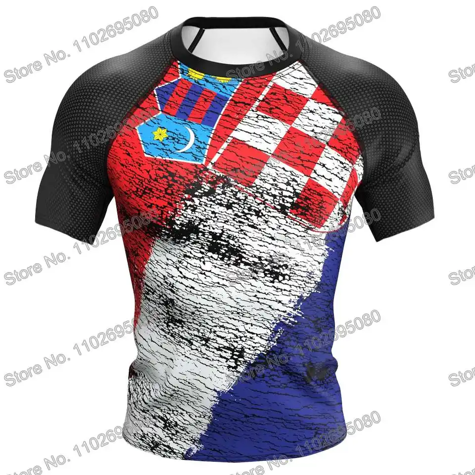 Chorvátsko surfové oblečenie bjj mma muži vyrážky strážca krátky rukáv potápačské tričko Tesné plavky Summer pláže plavák plavák flotsuit dámske vrcholy