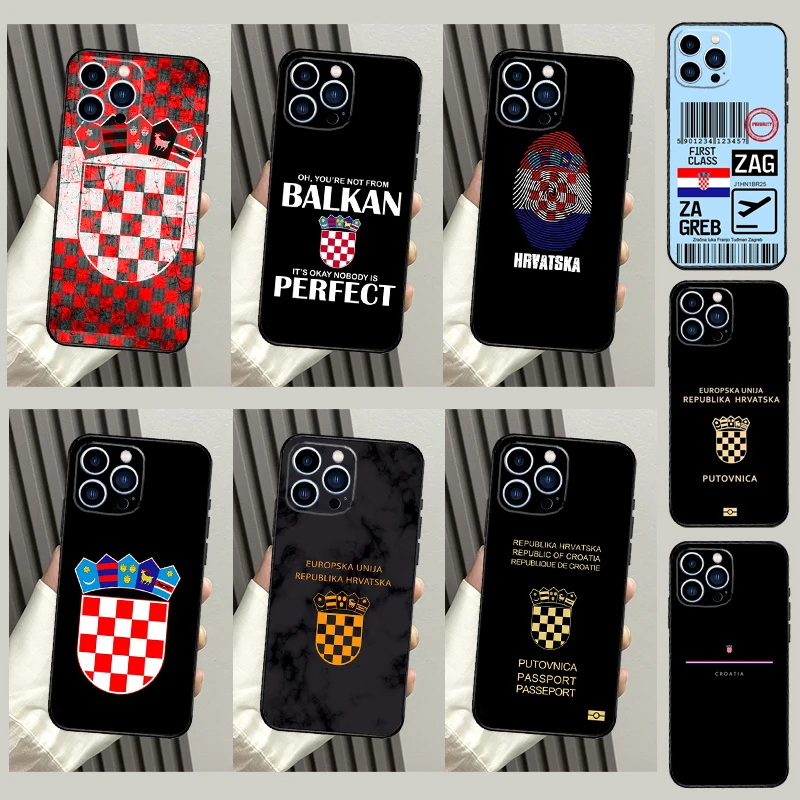 Chorvátsko vlajkové umelecké puzdro pre iPhone 16 15 14 Pro Max 11 Pro Max 12 13 Mini x xr xs max.