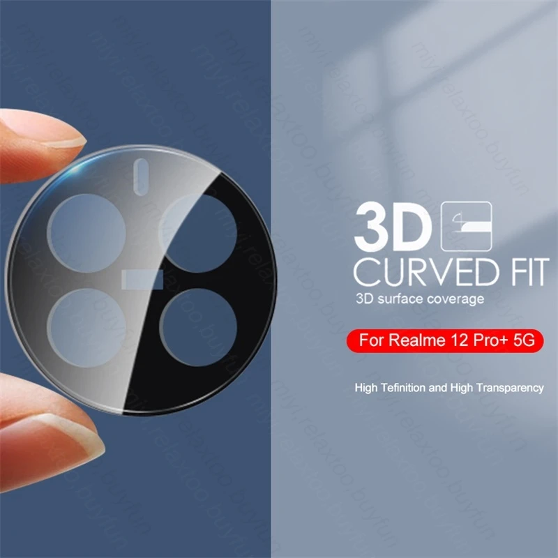Chrbát zadnej 3D zakrivené temperované sklenené chránič fotoaparátu pre Realme 12 Pro+ 5G Camery Ochranné sklo Realmi 12 Pro Plus zadné šošovky