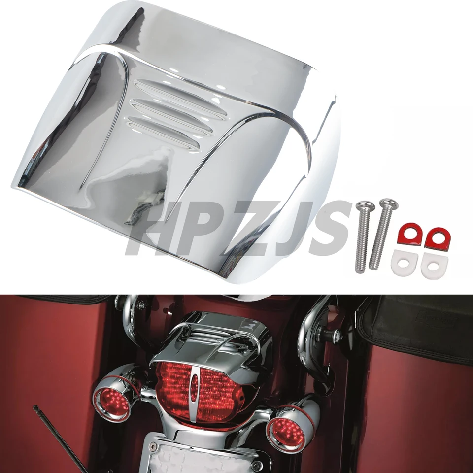 Chrome ABS plastový kryt chvostového svetla Visorový kryt pre Harley Motorcycle Dyna Softail Touring Glide Road King Fxrs Tri Glide Trike Trike
