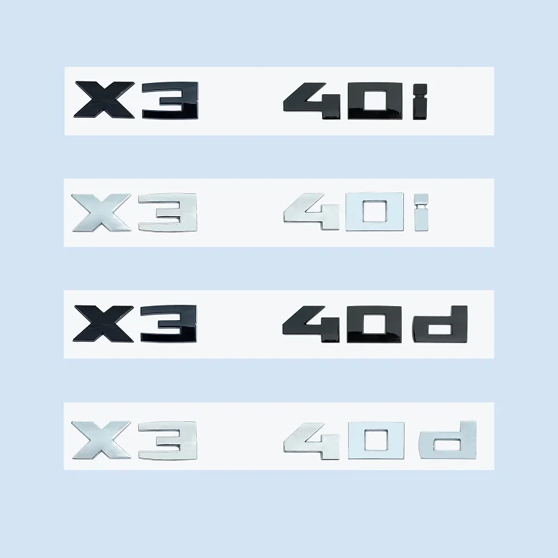 Chrome Black 3D 2,6 cm M X3M40i X3M40D M40I M40D X3 Čísla ABS EMBLEM PRE BMW X3 SeriesF25 G08 G45 G45 STACKER TRUNK BADGE
