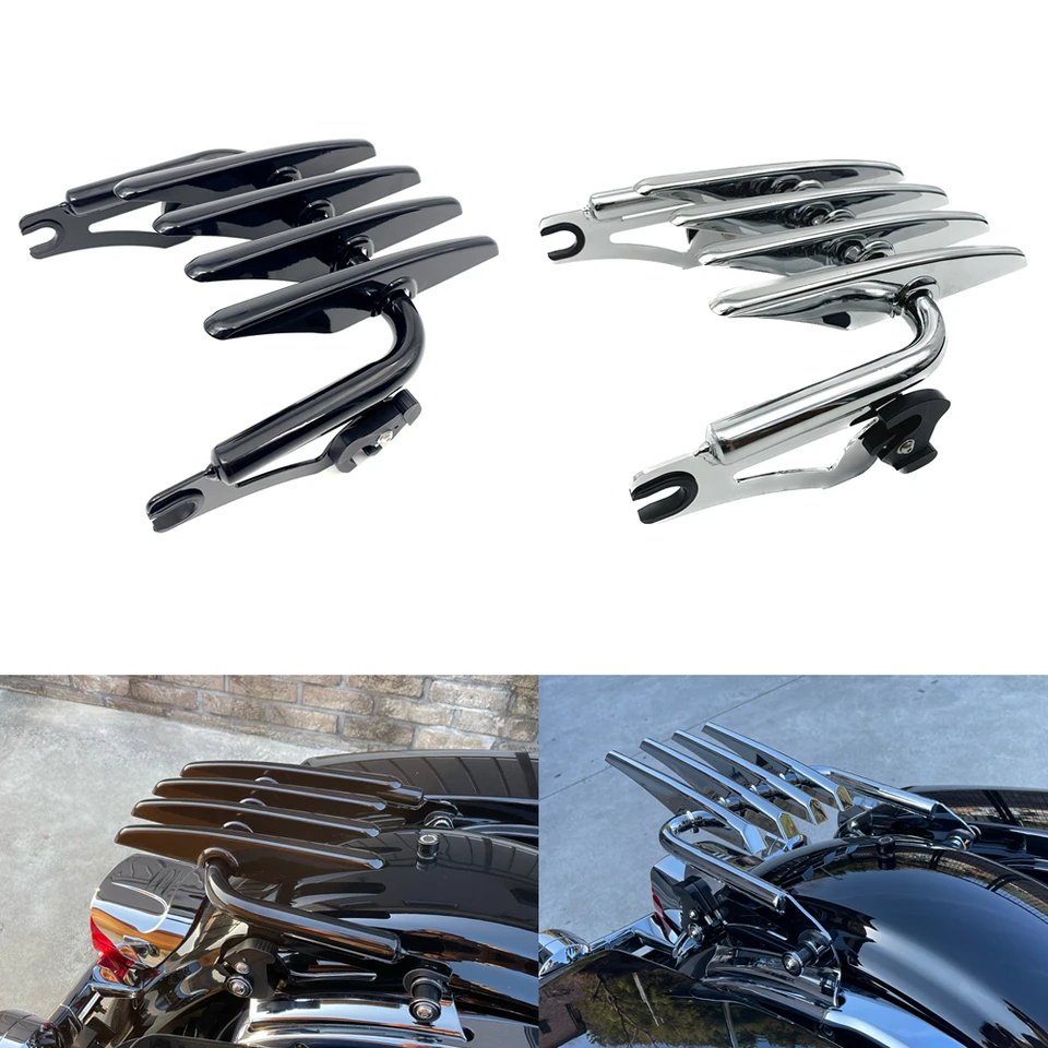 Chrome Black Detachable Stealth Montact batožina pre Harley Touring Street Electra Glide Road King King FlHt FlHx 2009-2023