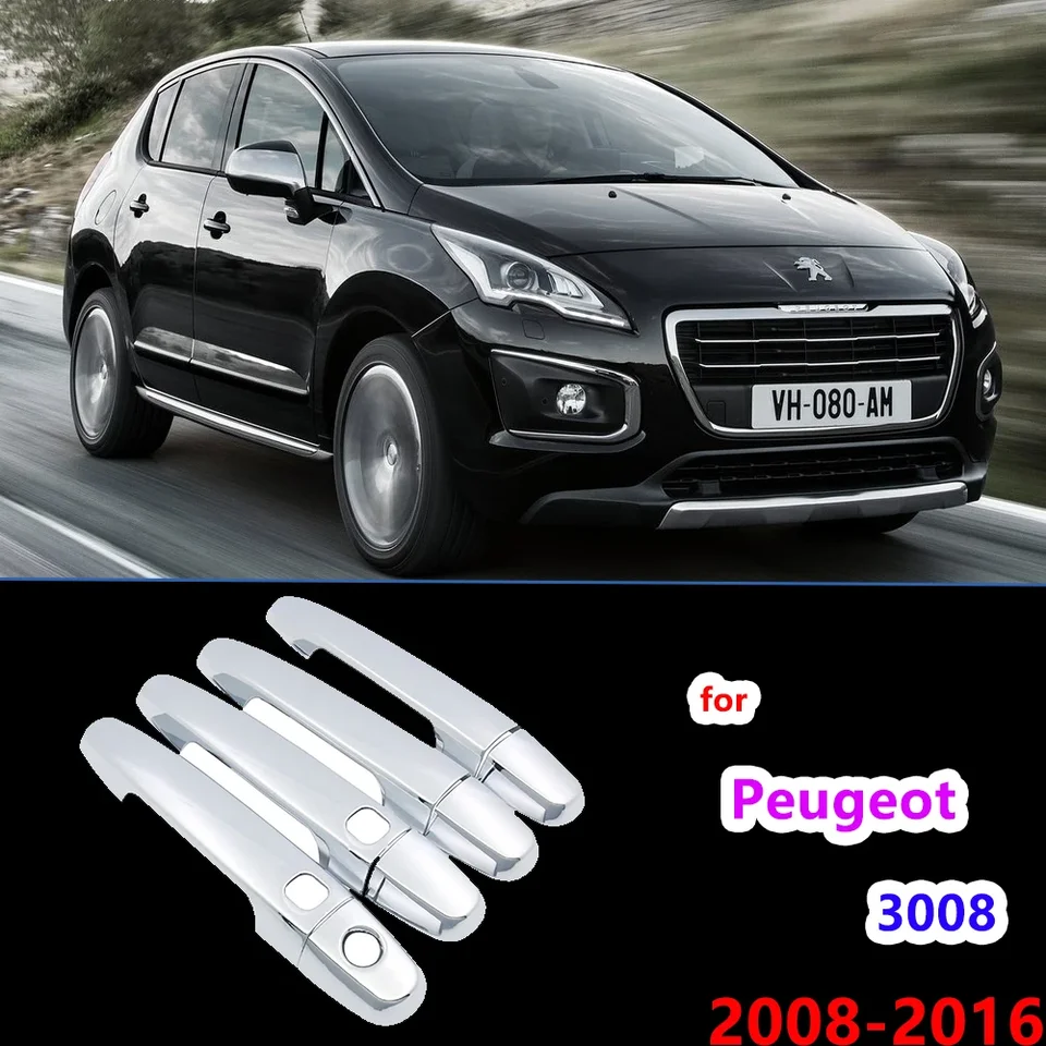 Chrome Ruckovinové krytie Tink pre Peugeot 3008 MK1 2008 ~ 2016 Nálepky na doplnky pre automobily Styling 2009 2010 2012 2012 2013 2014 2014