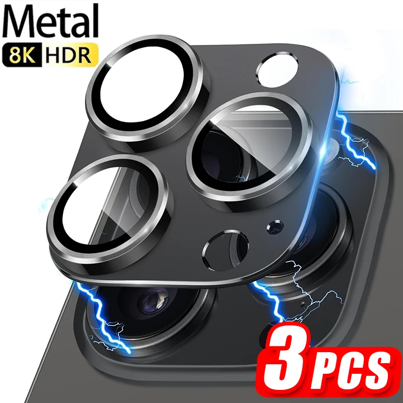 Chránič kovových fotoaparátov pre iPhone 16 Pro Max 16Pro 16Plus 16Prromax zliatiny puzdro späť 3D objektív temperovaný sklenený kryt Ochranná čiapka