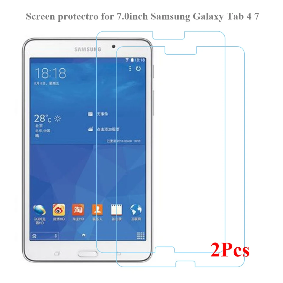 Chránič obrazovky 2pcs/back pre Samsung Galaxy Tab 4 7 Model SM-T230 T231 T235 HD Temperované sklo pre Samsung SM T230 7,0 palca