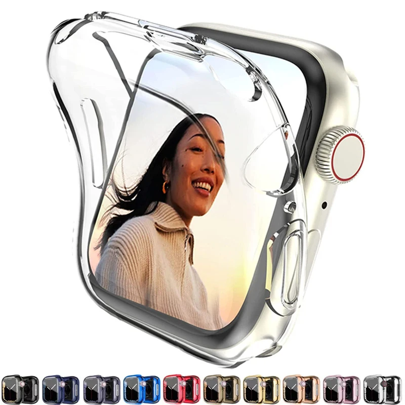 Chránič obrazovky pre Apple Watch Ultra 49 mm 9 8 7 41 mm 45 mm Plný nárazník TPU Iwatch Serie 6 5 4 SE 44 mm 40 mm 42 mm 38 mm puzdro