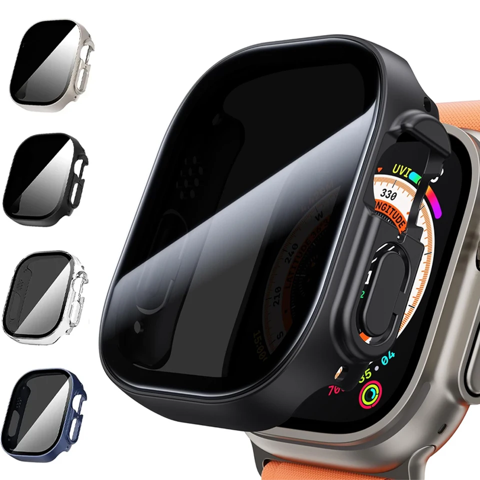Chránič obrazovky pre Apple Watch Ultra Case 49 mm 44 mm 40 mm 45 mm 41 mm temperované sklo protipojové krytie Iwatch Series 8 9 SE 7 6 5 4