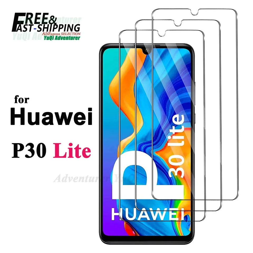 Chránič obrazovky pre Huawei P30 LITE Temperované sklo 9H HD Vysoký hliníkový krištáľový priehľadný priehľadný puzdro priateľský k puzdre