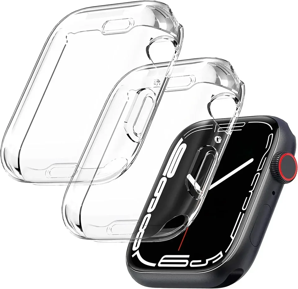 Chránič obrazovky pre puzdro na hodinky Apple 45 mm 41 mm 44 mm 40 mm 42 38 mm Plné TPU nárazníkový kryt príslušenstva IWATCH 9 8 7 SE 6 5 4