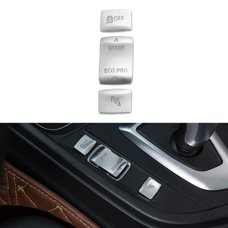 Chrómové gombíkové kryty nálepky automobilu Interiérové ​​príslušenstvo pre BMW F20 F21 F22 F23 F30 F31 F34 F32 F33 F36 1/2/3/4 Series